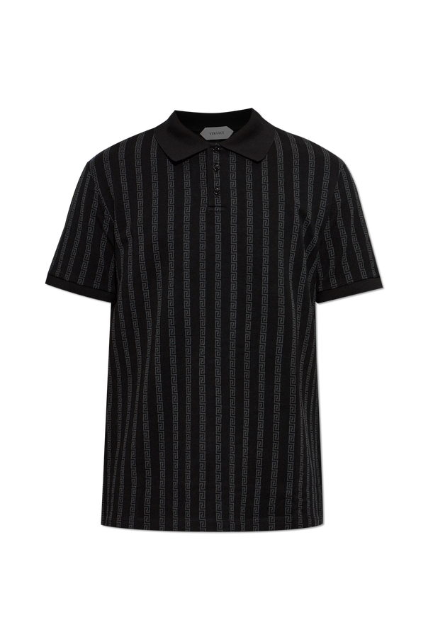 Cotton polo shirt with monogram od Versace