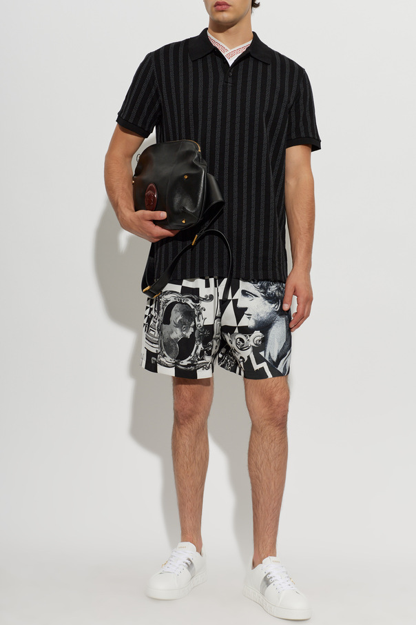 Versace Bawełniane polo z monogramem