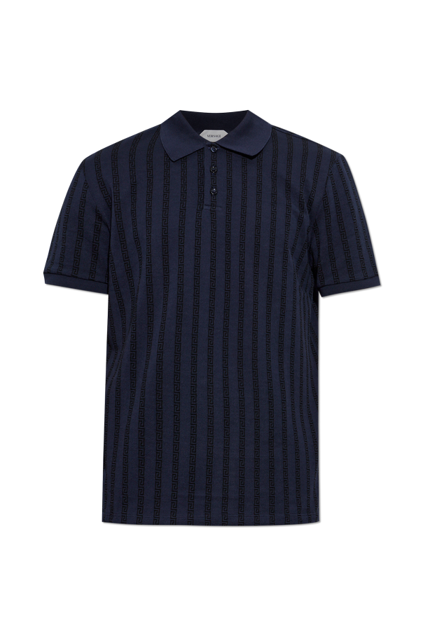Cotton polo with monogram od Versace