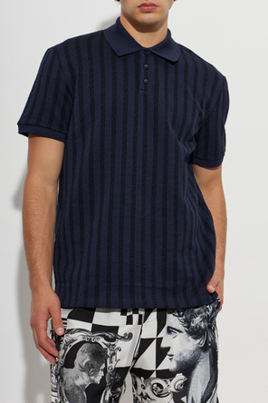 Versace Bawełniane polo z monogramem