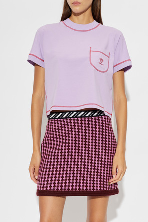 Versace Camiseta de algodón con logo bordado