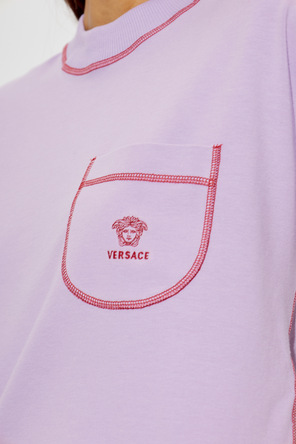 Versace Camiseta de algodón con logo bordado