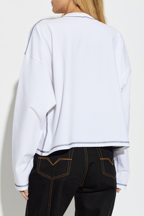Versace Top din bumbac cu mâneci lungi
