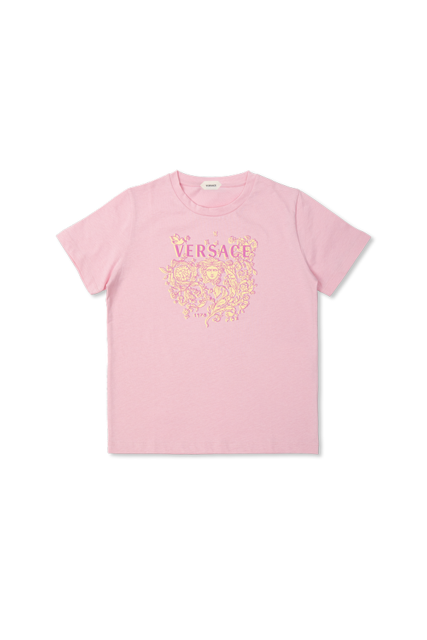 Cotton t-shirt with 'Medusa' head print od Versace Kids