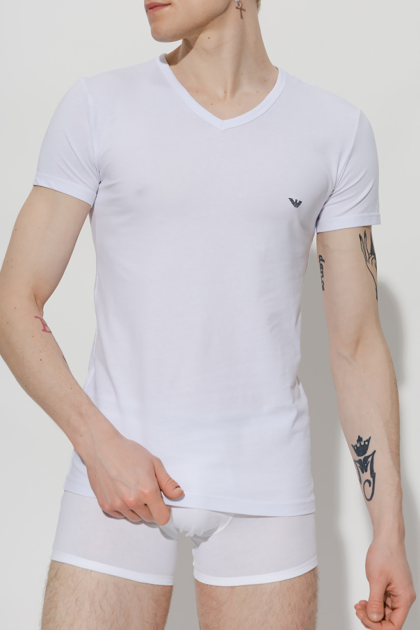 Emporio armani tzen Giorgio armani tzen logo patch short-sleeved T-shirt
