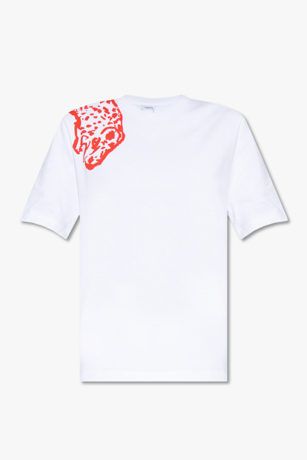 FERRAGAMO Kurzes T-Shirt aus reiner Baumwolle mit Rundhalsausschnitt