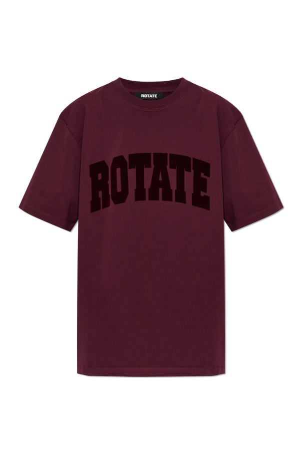 T-shirt with a velvet-finish logo od ROTATE