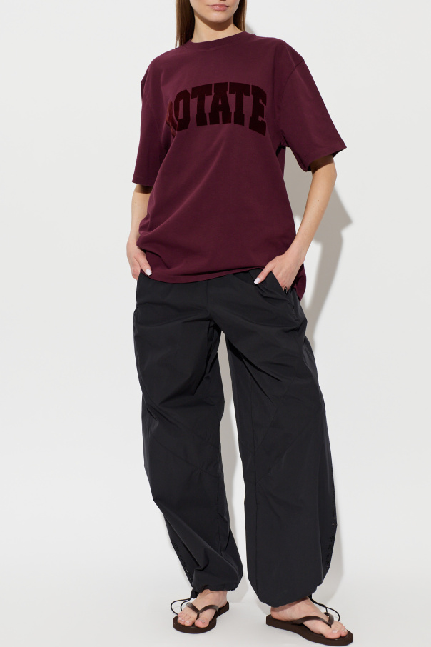 ROTATE T-shirt with a velvet-finish logo