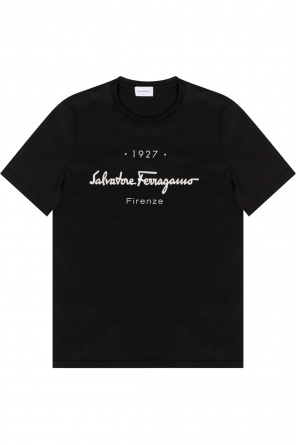 salvatore SHIRT Ferragamo czarny czarny portfel w młotkowym skóra cielęca ze złotym Gancinie