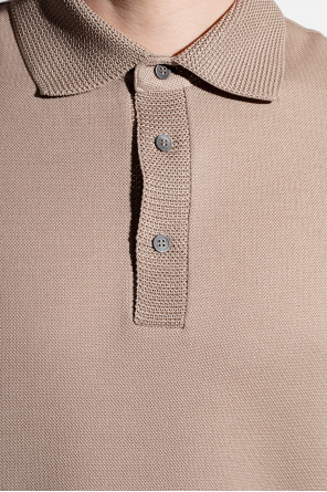 FERRAGAMO stripe long-sleeved polo shirt