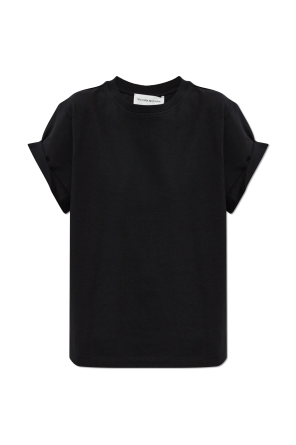 T-shirt z zawijanymi rękawami
