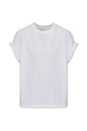 T-shirt with rolled-up sleeves