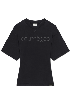 T-shirt z nadrukowanym logo od Courrèges