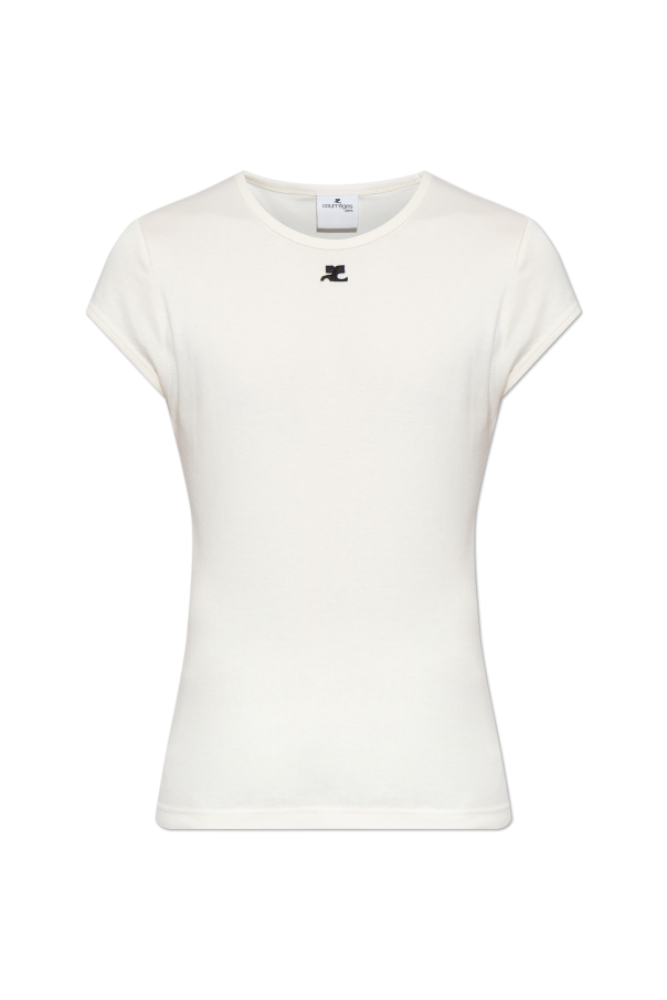 T-shirt with embroidered logo od Courrèges