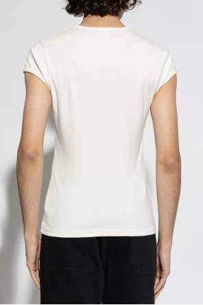 Courrèges T-Shirt mit aufgesticktem Logo