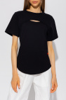 Victoria Victoria Beckham Love Moschino T-shirt Sleeve met geruit hart en logo in wit