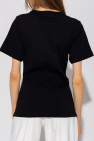 Victoria Victoria Beckham Love Moschino T-shirt Sleeve met geruit hart en logo in wit