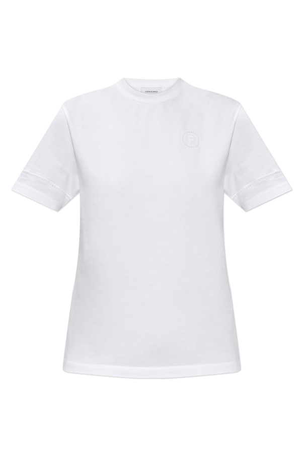 FERRAGAMO T-shirt with openwork inserts