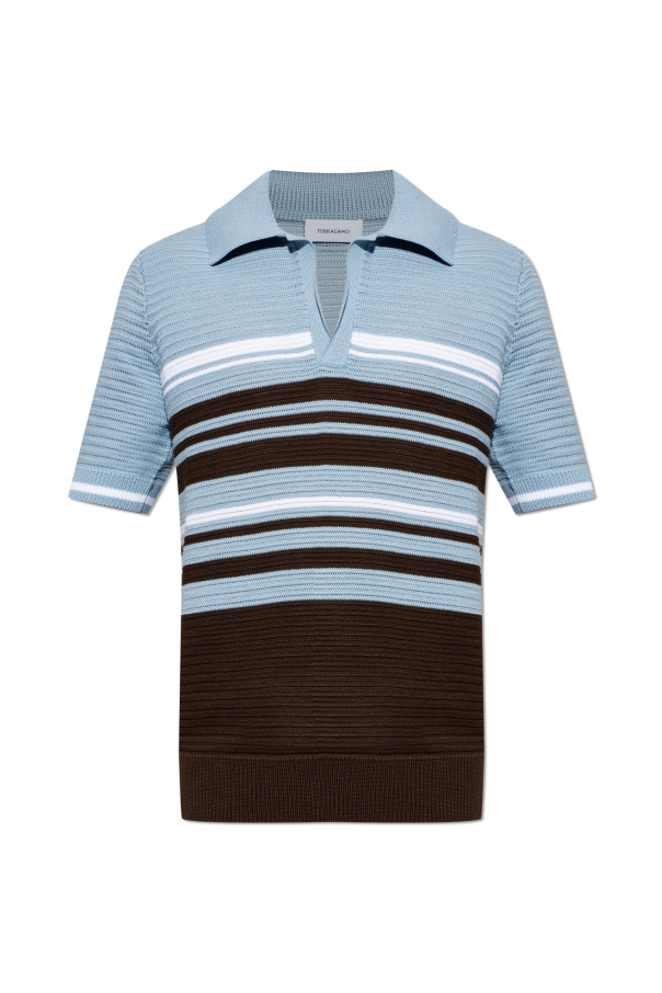 Polo with a decorative knit pattern od FERRAGAMO
