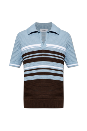 Polo with a decorative knit pattern