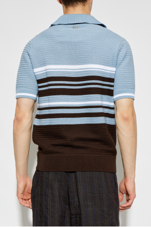 FERRAGAMO Polo with a decorative knit pattern