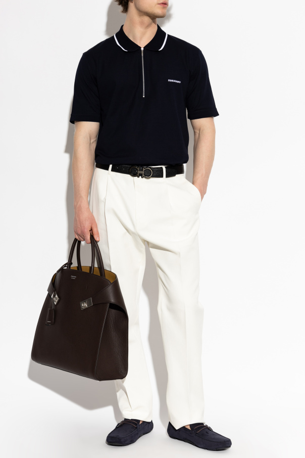 FERRAGAMO Polo with embroidered logo