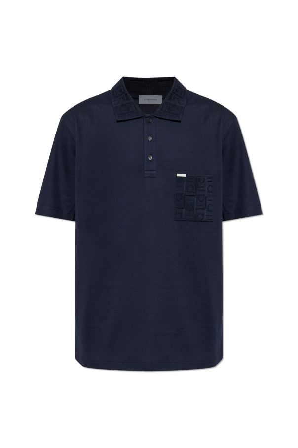 FERRAGAMO Polo z kieszenią