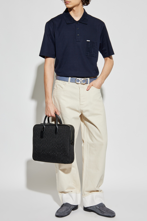 FERRAGAMO Polo z kieszenią