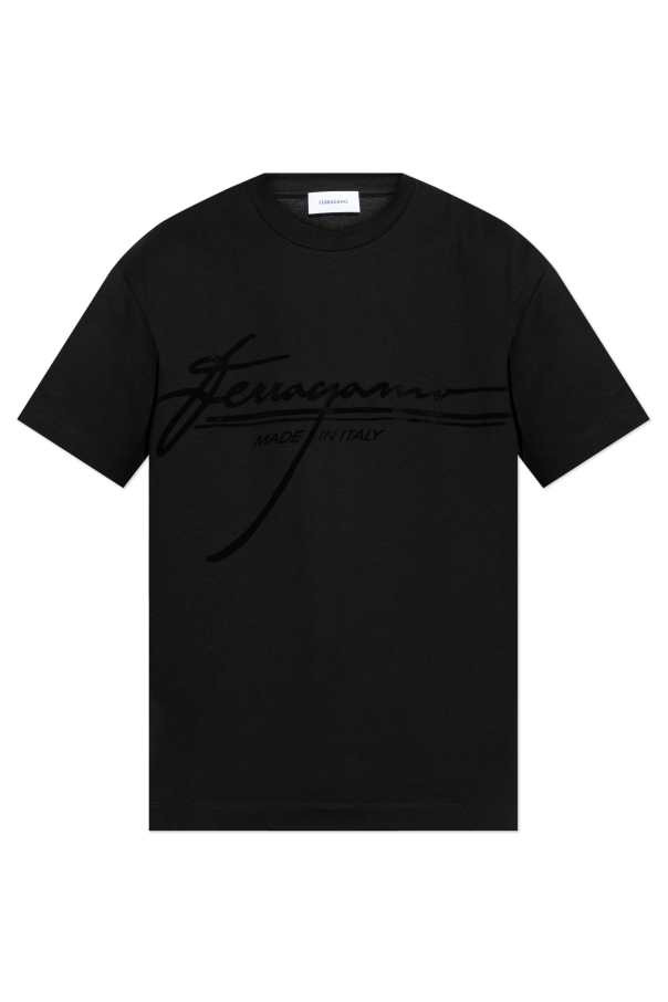 T-shirt with a logo and velvet finish, zdjęcie 1 T-shirt with a logo and velvet finish od FERRAGAMO