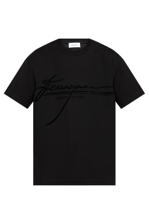 T-shirt with a logo and velvet finish