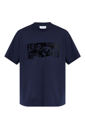 T-shirt with a velvet-finish logo