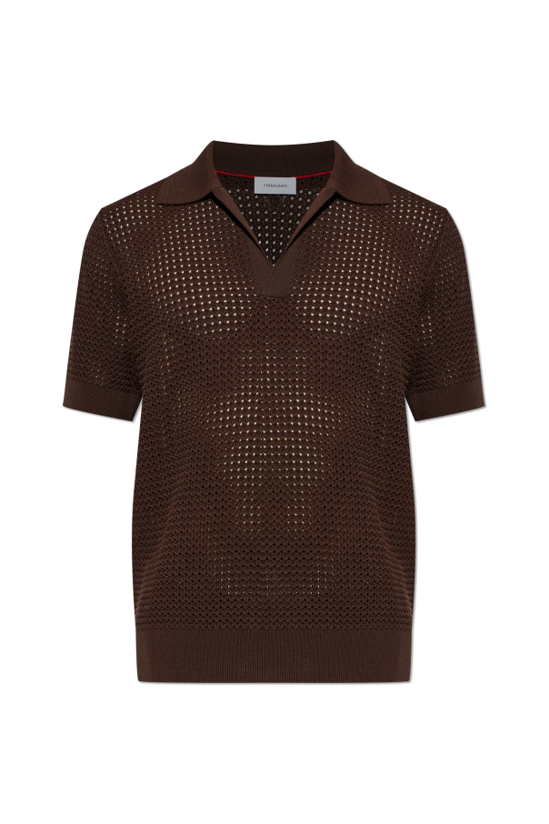 Polo with decorative weave od FERRAGAMO