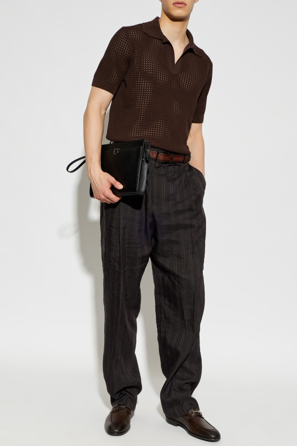 FERRAGAMO Polo with decorative weave
