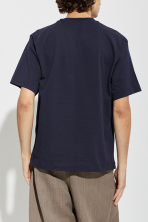 FERRAGAMO T-shirt with a logo and velvet finish