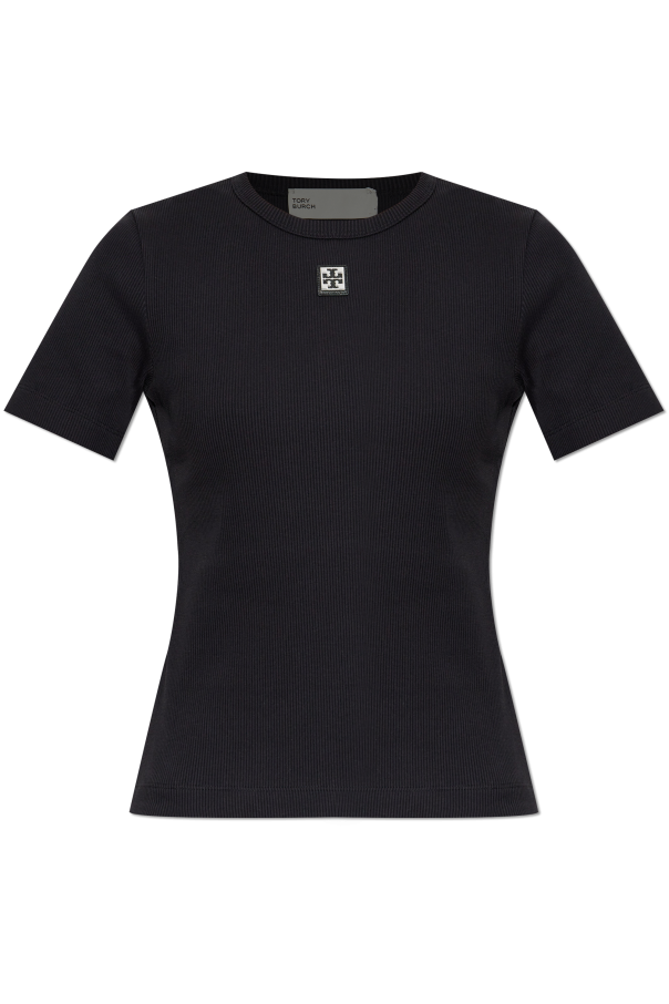 Ribbed top with logo patch, zdjęcie 1 Ribbed top with logo patch od Tory Burch