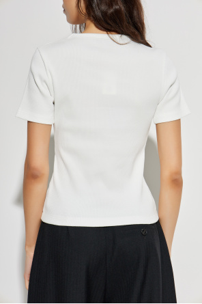 Tory Burch Prążkowany top z naszywką z logo