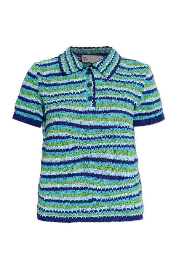 Polo with decorative knit od Tory Burch