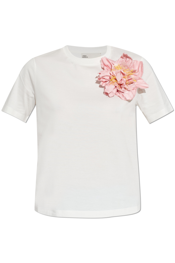 T-shirt with appliqué od Tory Burch
