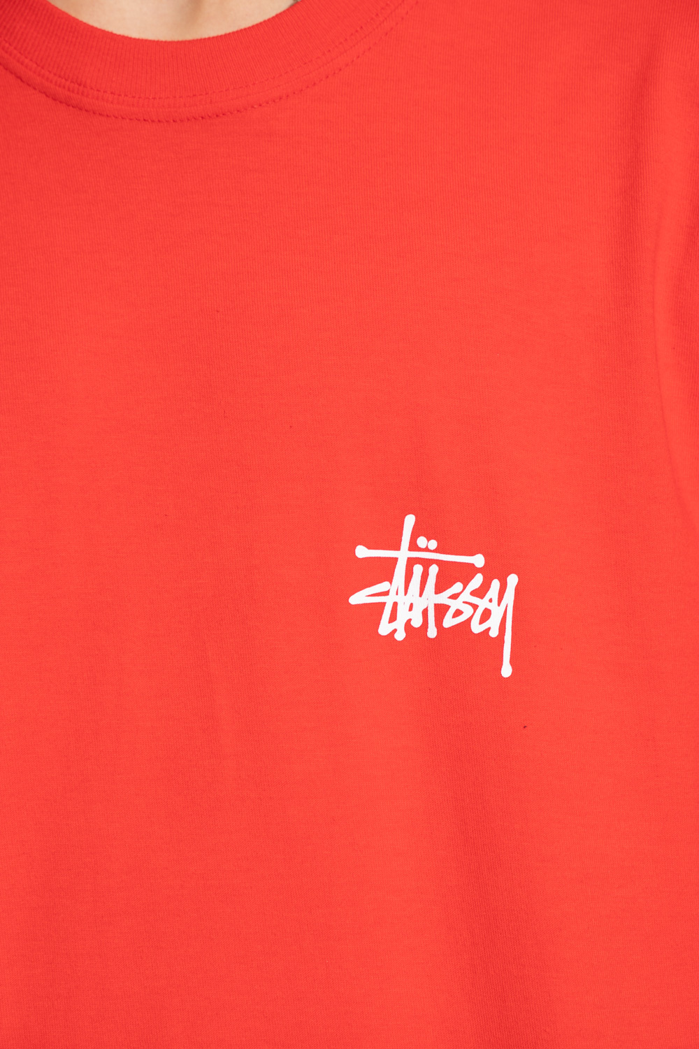 Stussy Pure Cotton Striped Embroidered T-Shirt