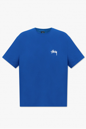 micro-print sleeveless shirt Blau