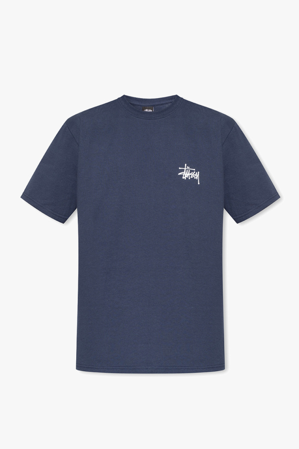 Navy blue Printed T - shirt crew-neck Stussy - icon badge hoodie -  GenesinlifeShops GB