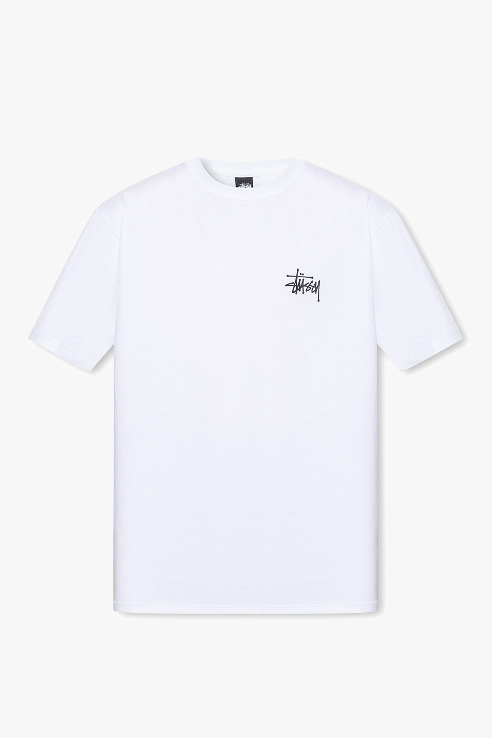 Stussy Heritage T-shirt met logo op de voor en achterkant in zwart