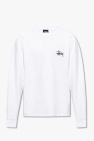 Weekday Kalani organic cotton stripe long sleeve polo shirt in black and white
