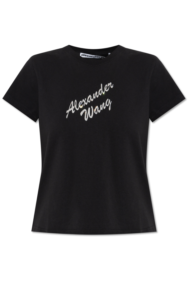T-shirt with a logo finished with shiny appliqués od Alexander Wang
