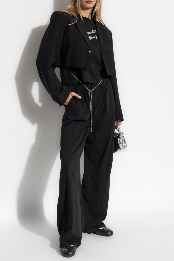 Alexander Wang T-Shirt mit einem Logo, das mit glänzenden Applikationen veredelt ist