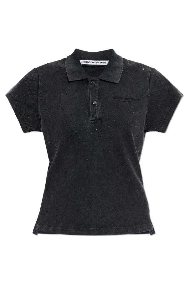 Polo with shimmering crystals od Alexander Wang