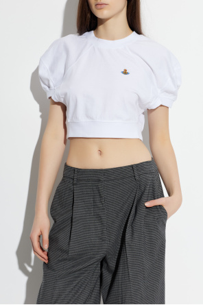 Vivienne Westwood Top corto con parche de logo