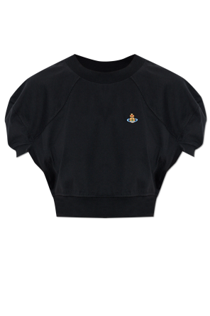 Top curto com logótipo em aplicação