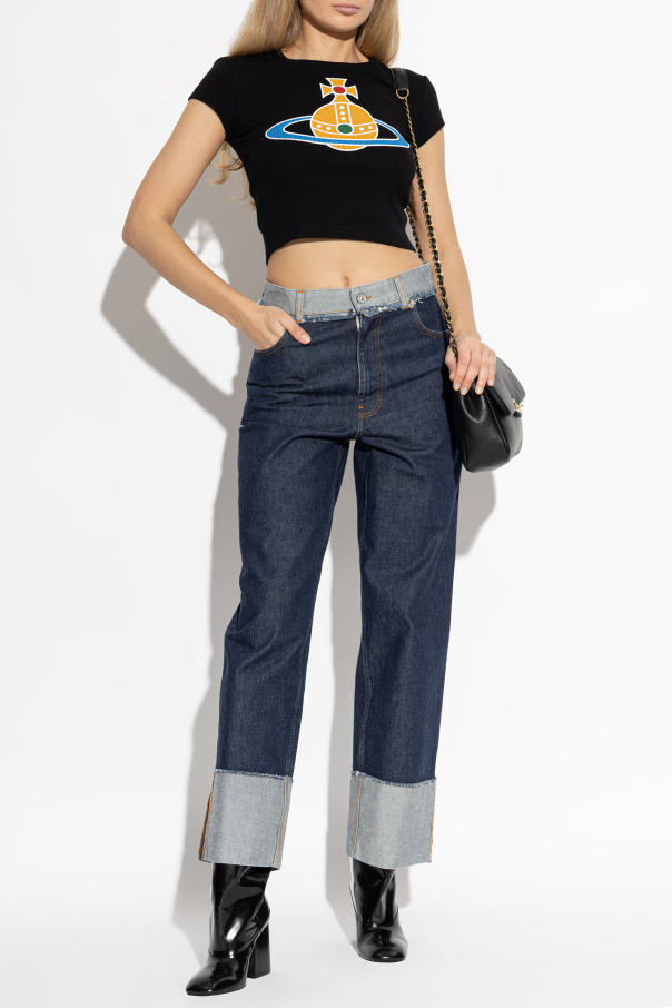 Vivienne Westwood Camiseta de canalé con logo