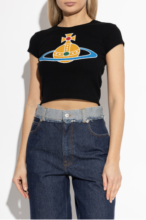 Vivienne Westwood Camiseta de canalé con logo